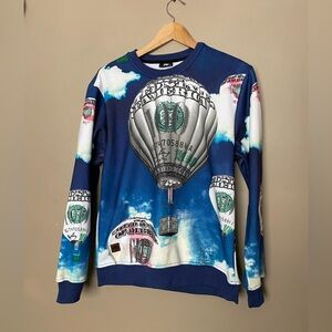 IMPERIOUS novelty crew sz M money hot air balloon artsy political sweatshirt